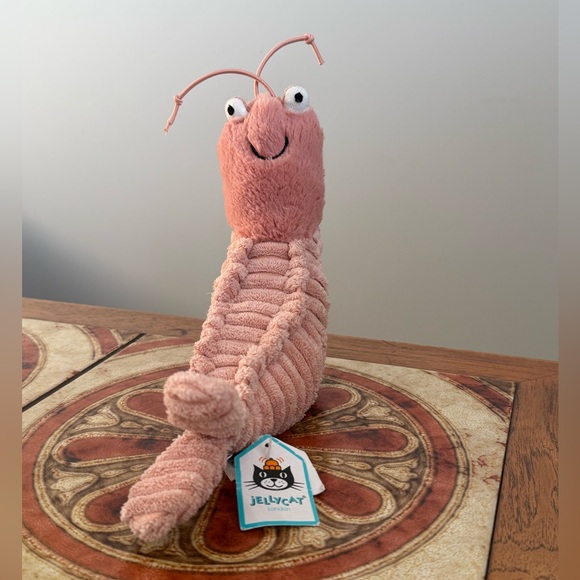 Retired Jellycat Sheldon Shrimp Stuffed Animal Plushie NWT - Picture 1 of 16